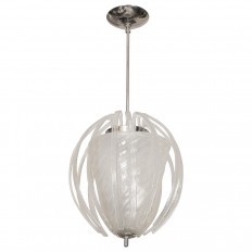 Conical glass nickel pendant fixture