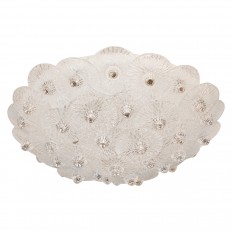 Petite Murano glass disk flush mount fixture