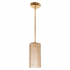 Brass pendant with smoked glass shade