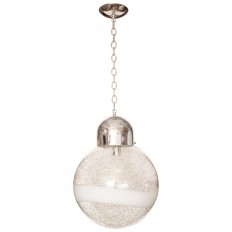 Spherical lattimo wide stripe glass pendant fixture