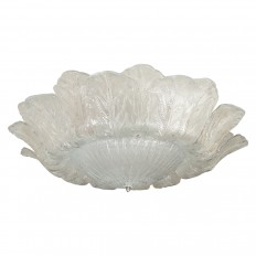 Large textured glass foliate form ceiling fixture 