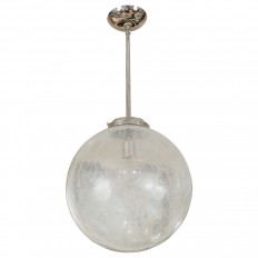 Nickel pendant fixture with spherical shade