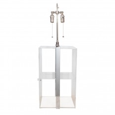Single Lucite and chrome box form lamp