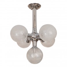 Chrome five-arm ceiling fixture 