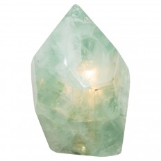 Single green rock crystal lamp