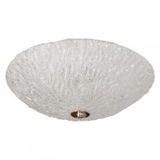 Circular textured glass flush mount