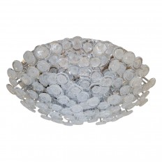 Frosted white glass disk flush mount fixture