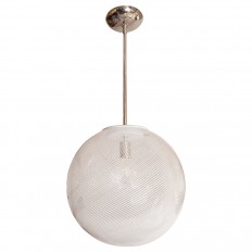 Spherical pendant with crosshatch lattimo design