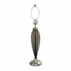 Single smoked glass and nickel lamp