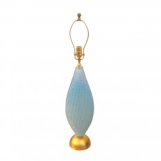 Single blue Murano glass fluted lamp
