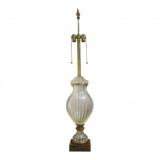 Single clear glass urn form lamp
