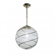 Blue stripe pendant ceiling fixture