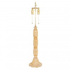 Single fluted gold Murano glass lamp