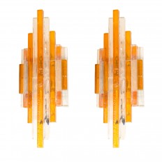 Pair of Murano glass strip sconces