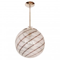 White and black linear design pendant