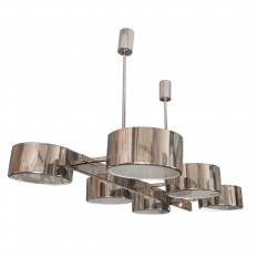 Rectilinear polished nickel ceiling fixture