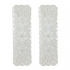 Pair of petite clear glass sconces