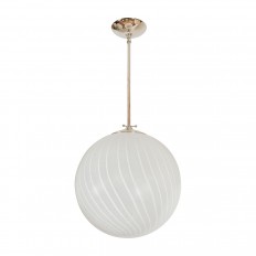 Spherical frosted glass pendant with swirled design