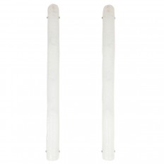 Pair of tubular narrow frosted glass sconces
