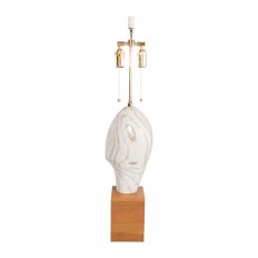 Single brass and sculpted marble lamp 