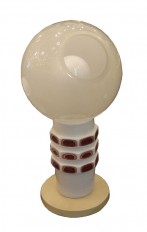 Ceramic lamp with spherical glass shade