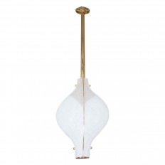 Brass pendant fixture with heart shaped shade