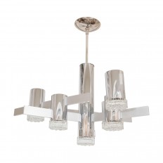 Brushed and polished nickel chandelier 