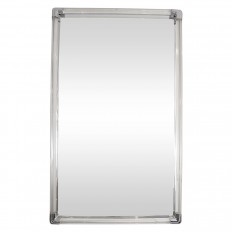 Rectangular glass and nickel surround mirror 