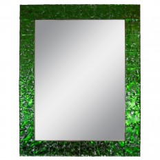 Rectangular green glass surround mirror 