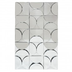 Rectangular mirror with allover demilune mirror mosaic