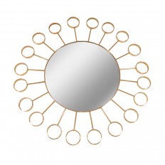 Circular brass mirror