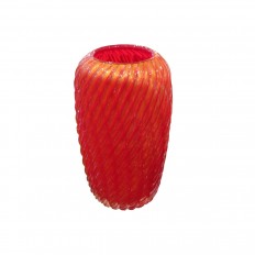 Red Murano glass vase with gold flecks