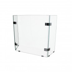 Trifold clear glass fire screen