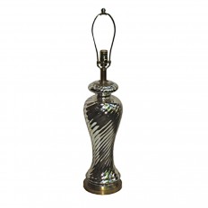Single vase form mercury glass table lamp