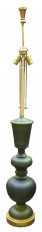 Single tall green Murano crackle glass table lamp