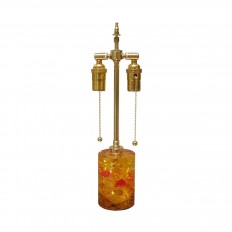 Single diminutive fractured resin table lamp