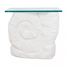 Pair of nautilus shell console tables