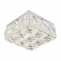 Facet cut crystal flush mount fixture