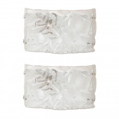 Pair of angular ice glass sconces