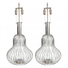 Pair of wire frame table lamps