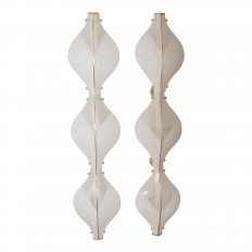 Pair of undulating Murano glass sconces
