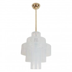 Tiered opalescent glass pendant