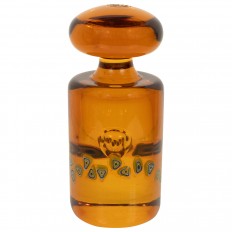 Amber glass decorative object with millefiori design