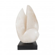 Large white marble abstract sculpture