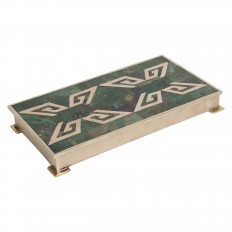 Mixed metal box with inlaid design 