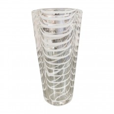 Murano glass vase with lattimo design 