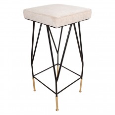 Enameled iron and brass bar stools
