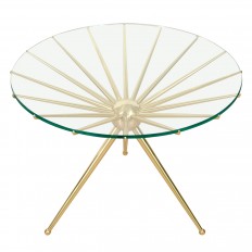 brass spoke form side table
