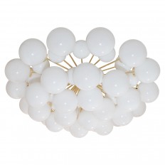 Monumental brass starburst flush mount 