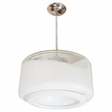 Clear and lattimo glass pendant fixture